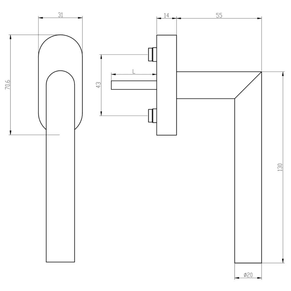 blaugelb FGS Edelstahl 90°-Form