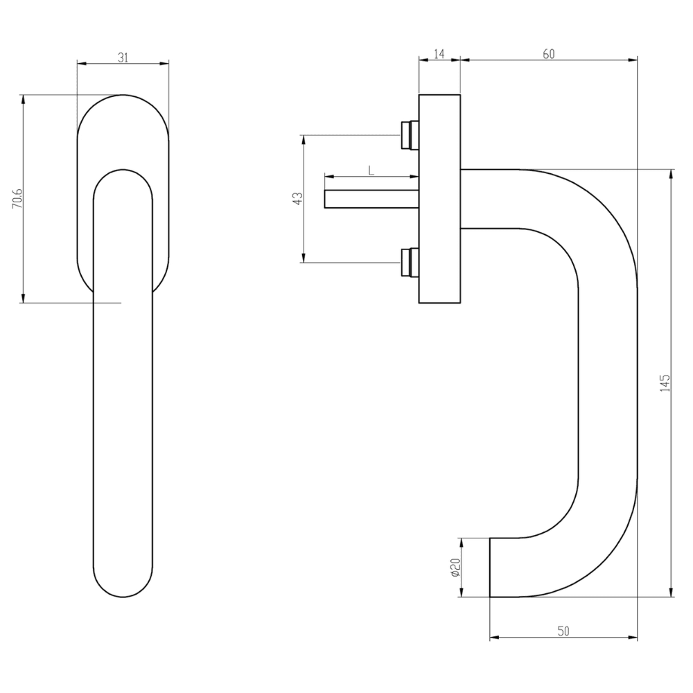 blaugelb FGS Edelstahl U-Form