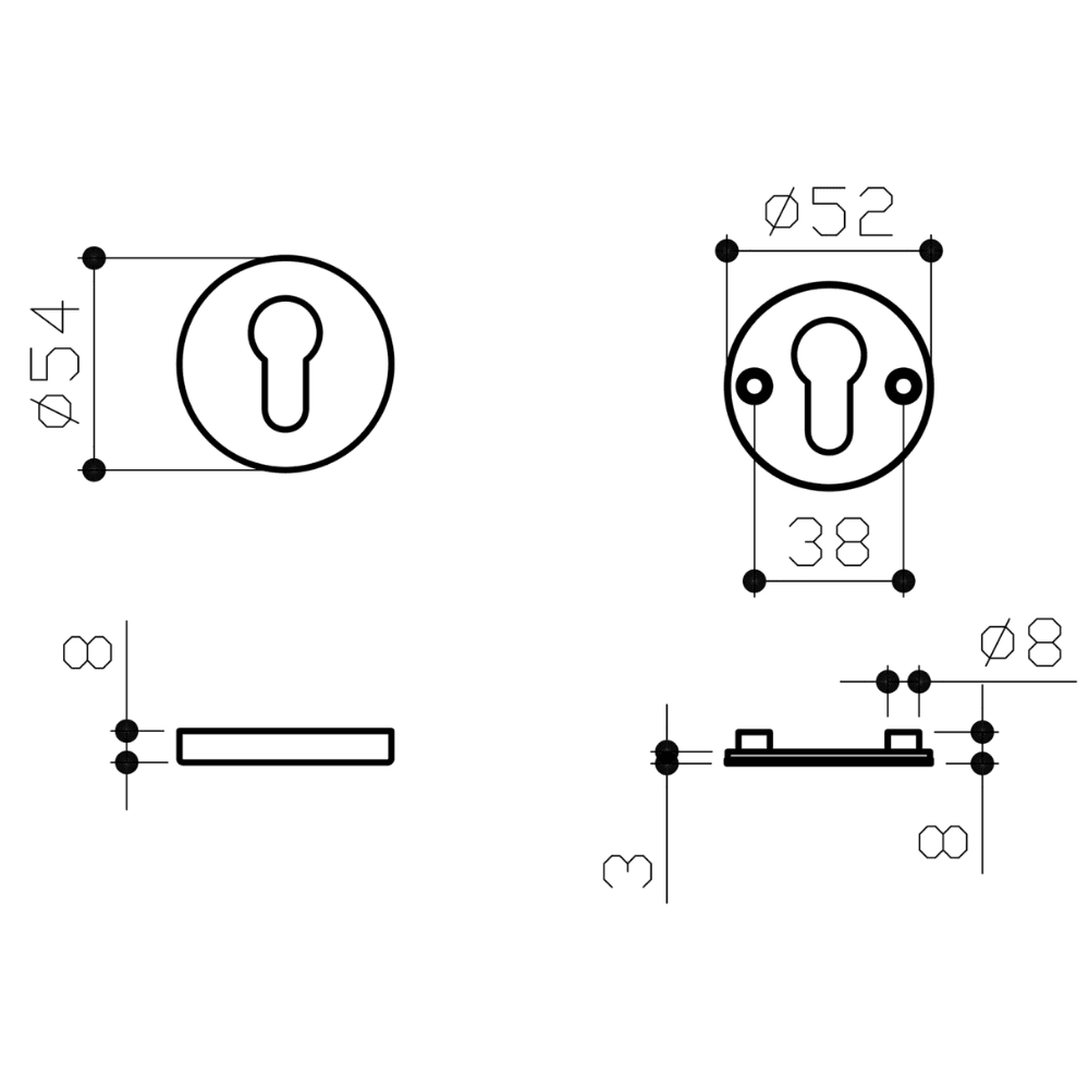 Schutzinnenrosette PZ rund