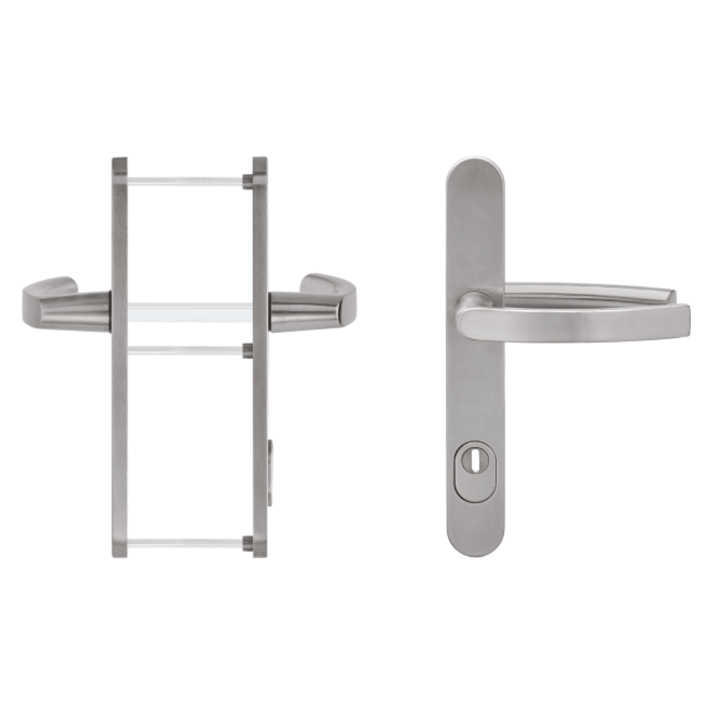 blaugelb Drückergarnitur DGT35 PZ92 ZA Edelstahl