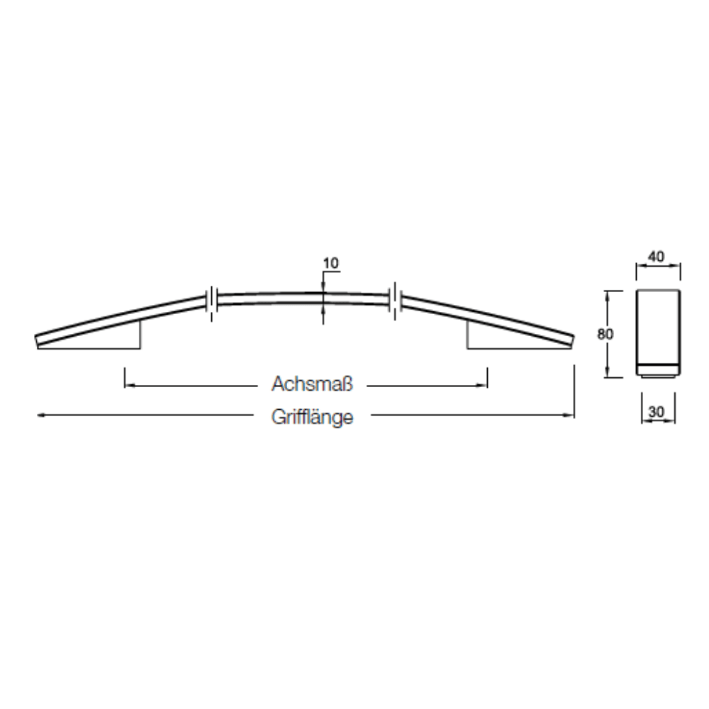 gebogen Edelstahl fein matt